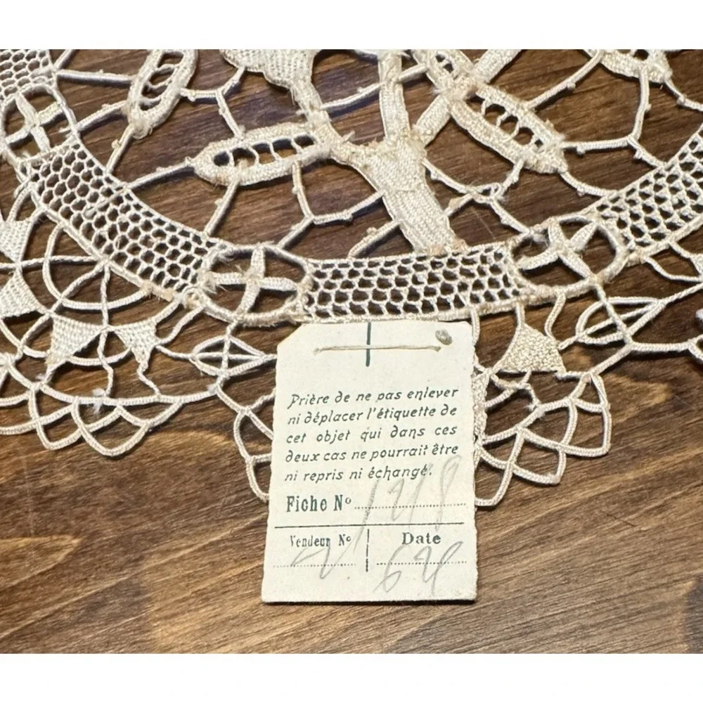 2 X Vintage Antique Pieces / Doilies Made In France New Tag